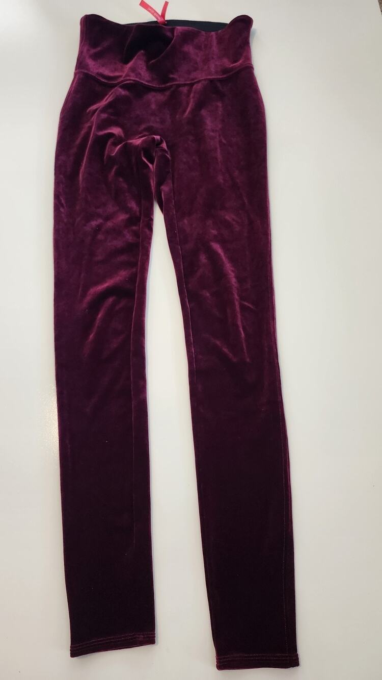 SPANX Velvet Leggings High Rise Shaping Pants Black Womens Medium M #558
